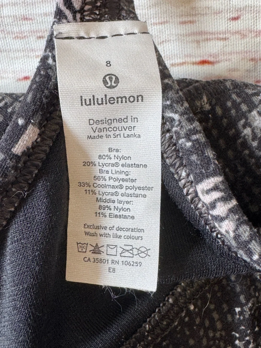 Lululemon Flow Y Bra Nulu Light Support in Equalized Multi Sz 8